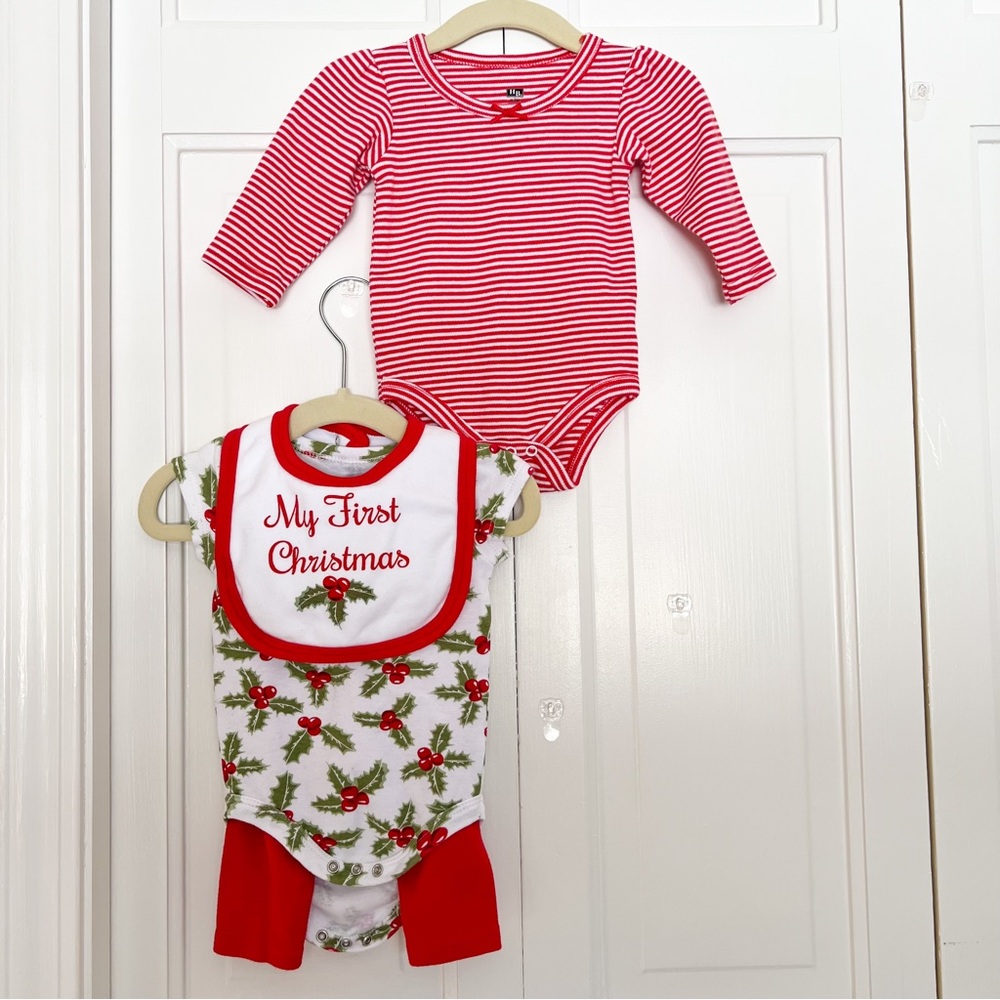 0-3 Month Hudson Baby My First Christmas Set